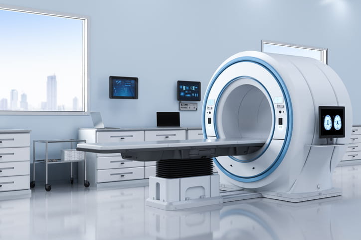A CT scanner in a medical office. 