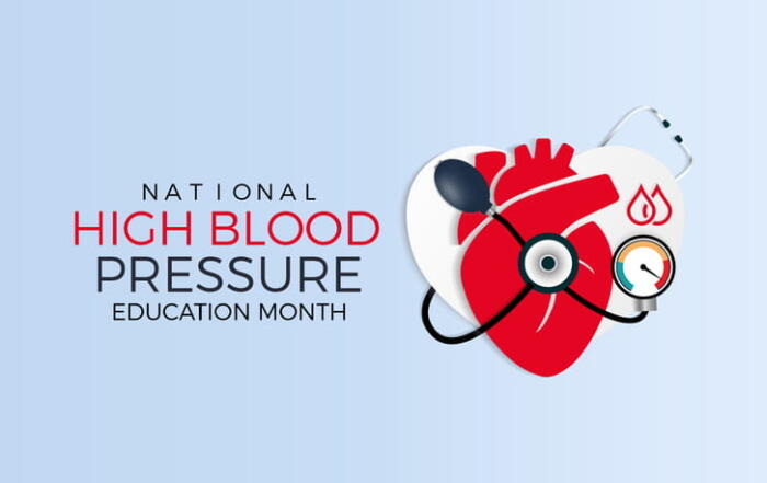 A Graphic Of A Heart Being Monitored With The Words: &Quot;National High Blood Pressure Education Month&Quot;
