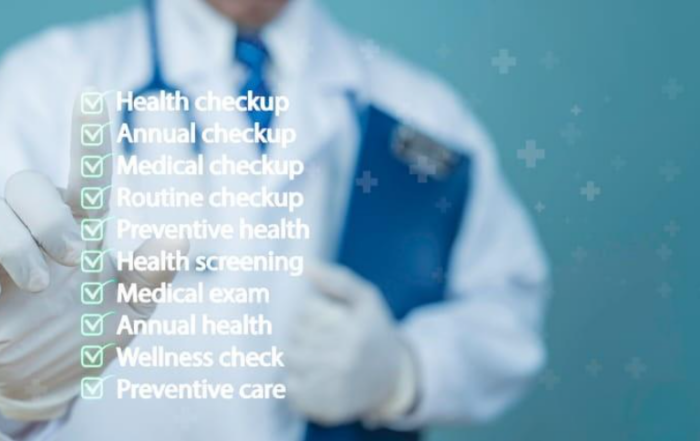 Pdc Home 2 A Graphic Of A Doctor Clicking On A Checklist Of Tests Listed For Health Checkups.