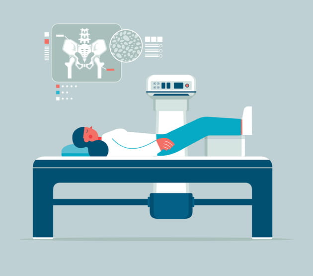 When Should Women Get A Dexa Scan? 2 A Graphic Showing A Women Getting A Dexa Scan.